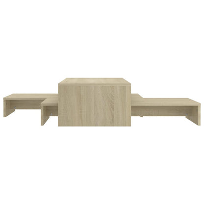 Set Tavolini Estraibili Rovere Sonoma 100x100x26,5 Multistrato | homemem39