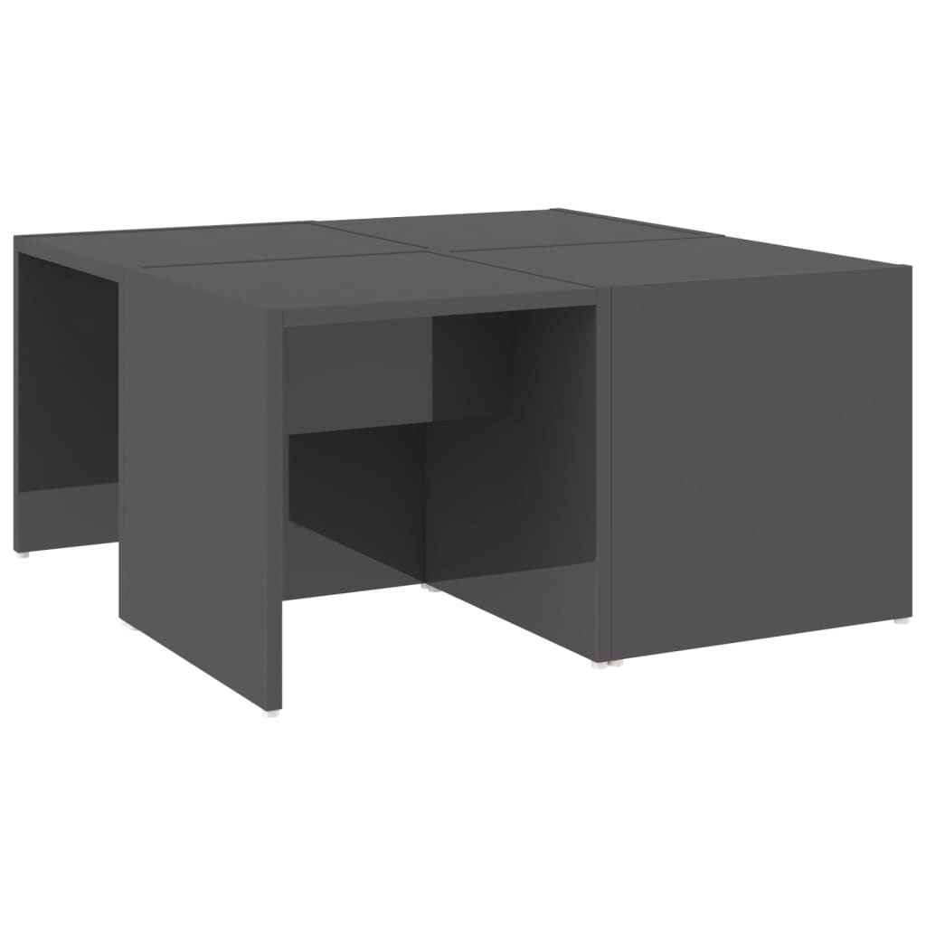 Tavolini Salotto 4pz Grigio Lucido 33x33x33cm Legno Multistrato | homemem39