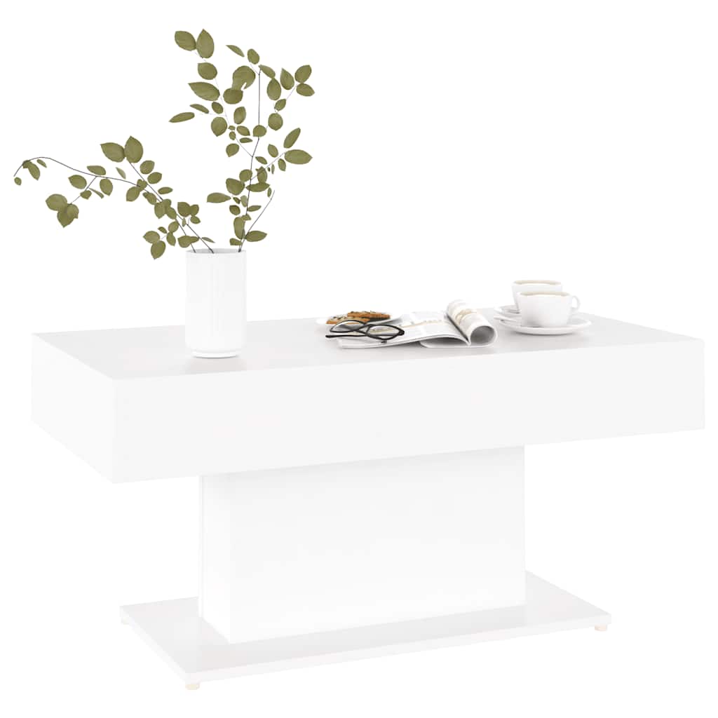 Tavolino da Salotto Bianco 96x50x45 cm in Legno Multistrato | homemem39
