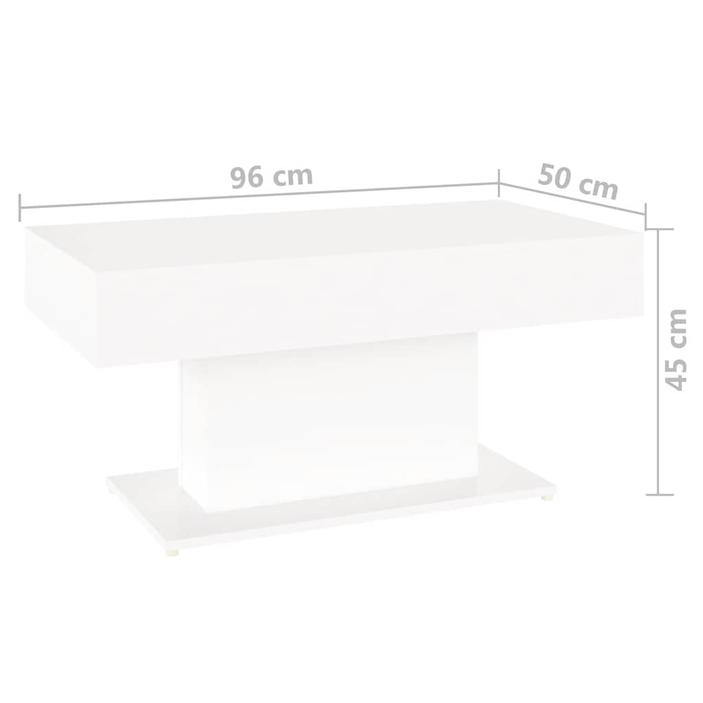 Tavolino da Salotto Bianco 96x50x45 cm in Legno Multistrato | homemem39