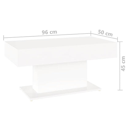 Tavolino da Salotto Bianco 96x50x45 cm in Legno Multistrato | homemem39