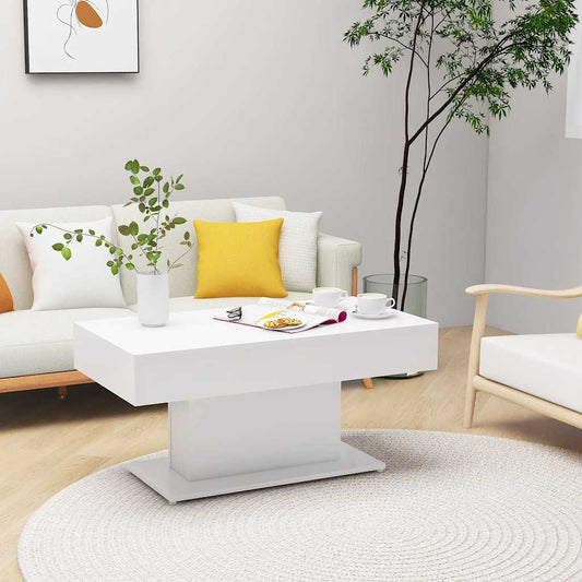 Tavolino da Salotto Bianco 96x50x45 cm in Legno Multistrato | homemem39