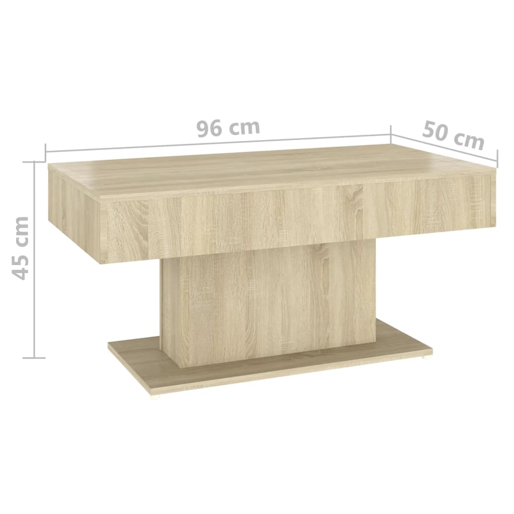 Tavolino da Salotto Rovere Sonoma 96x50x45cm Legno Multistrato | homemem39