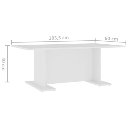 Tavolino da Salotto Bianco 103,5x60x40 cm in Legno Multistrato | homemem39