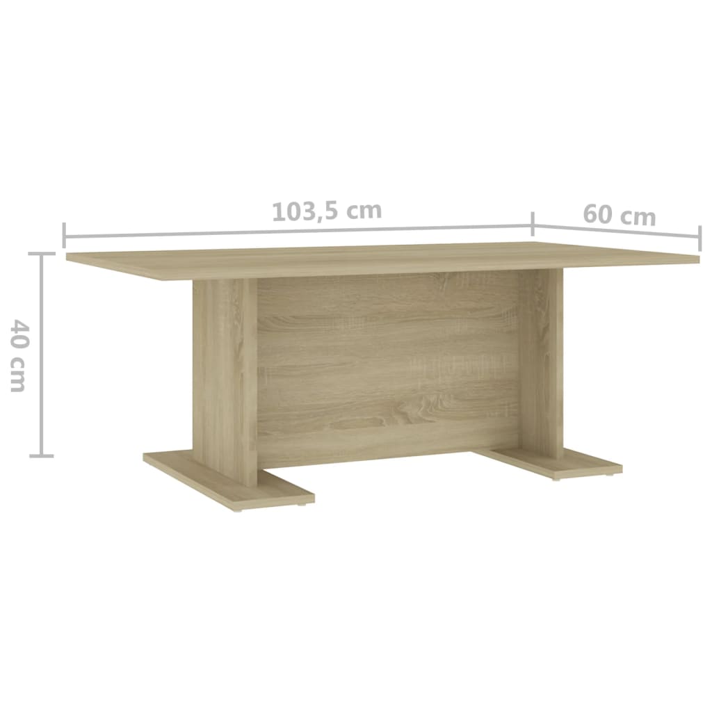 Tavolino Salotto Rovere Sonoma 103,5x60x40 cm Legno Multistrato | homemem39