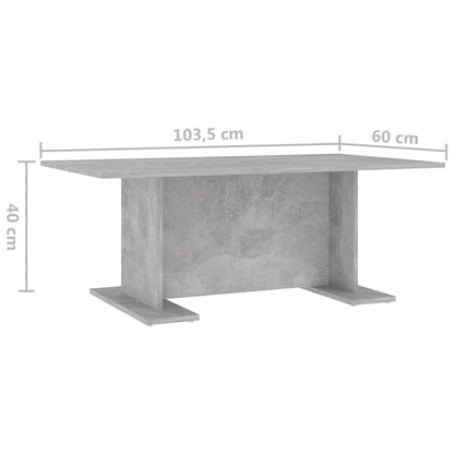 Tavolino Salotto Grigio Cemento 103,5x60x40cm Legno Multistrato
