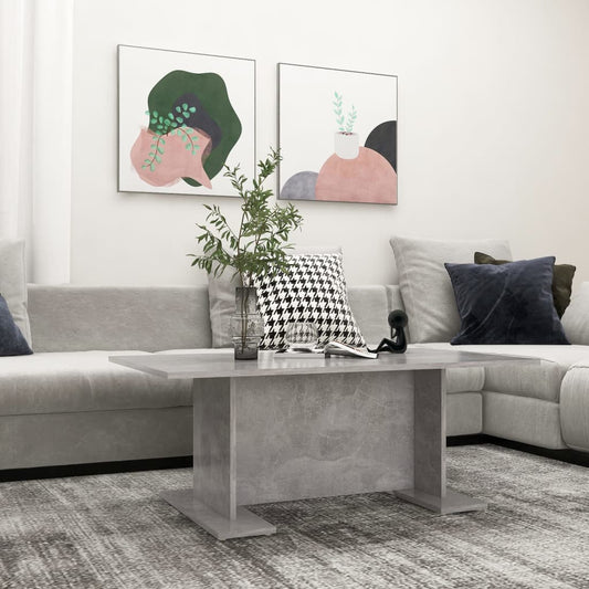 Tavolino Salotto Grigio Cemento 103,5x60x40cm Legno Multistrato | homemem39