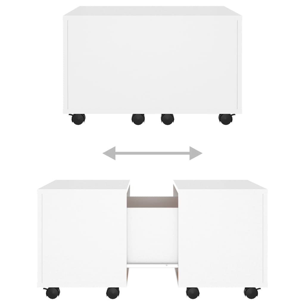Tavolino da Salotto Bianco 60x60x38 cm in Legno Multistrato | homemem39