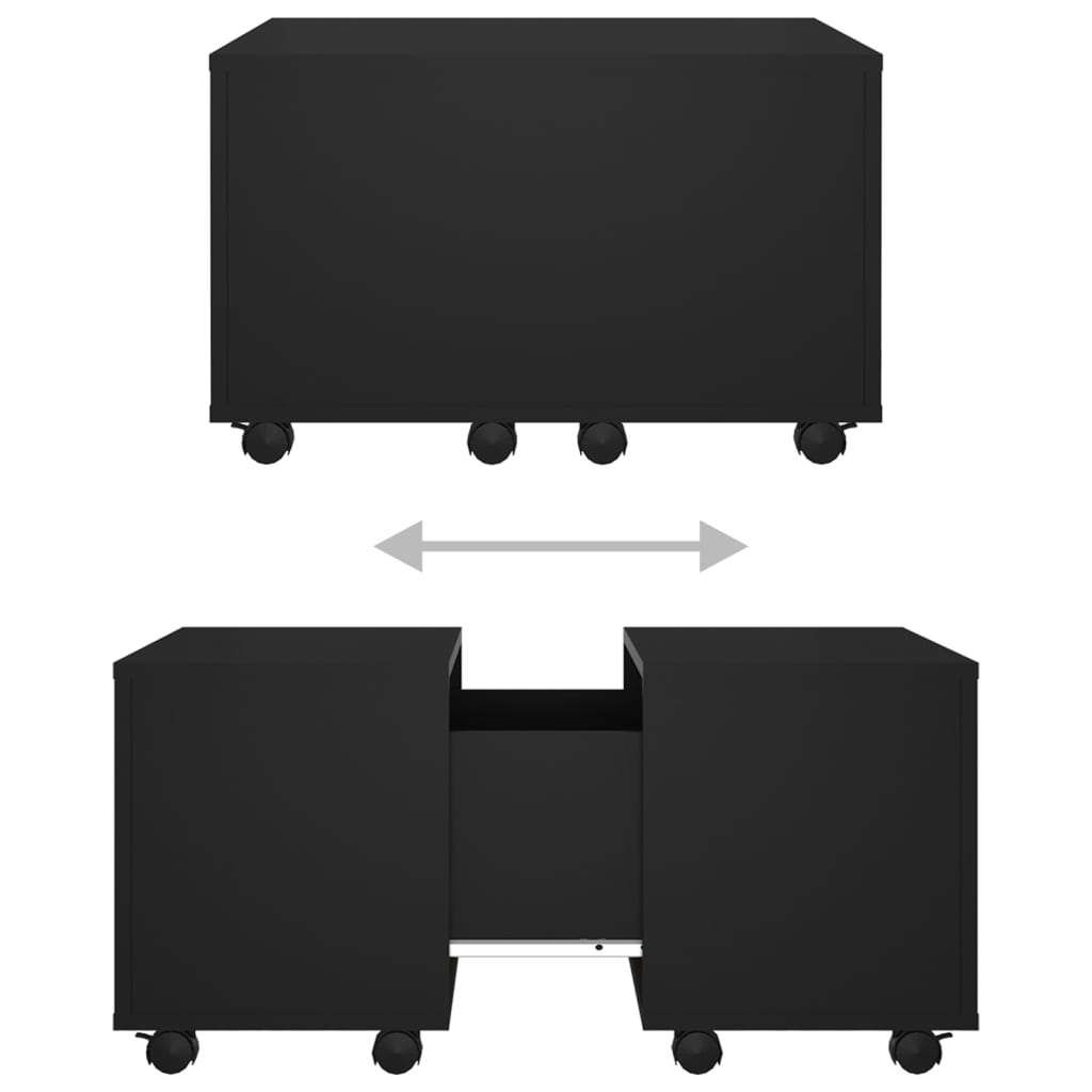Tavolino da Salotto Nero 60x60x38 cm in Legno Multistrato | homemem39