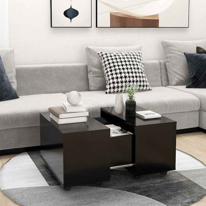 Tavolino da Salotto Nero 60x60x38 cm in Legno Multistrato | homemem39