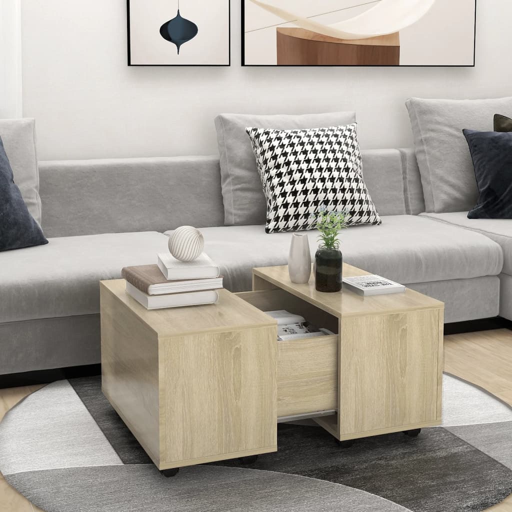 Tavolino da Salotto Rovere Sonoma 60x60x38 cm Legno Multistrato | homemem39