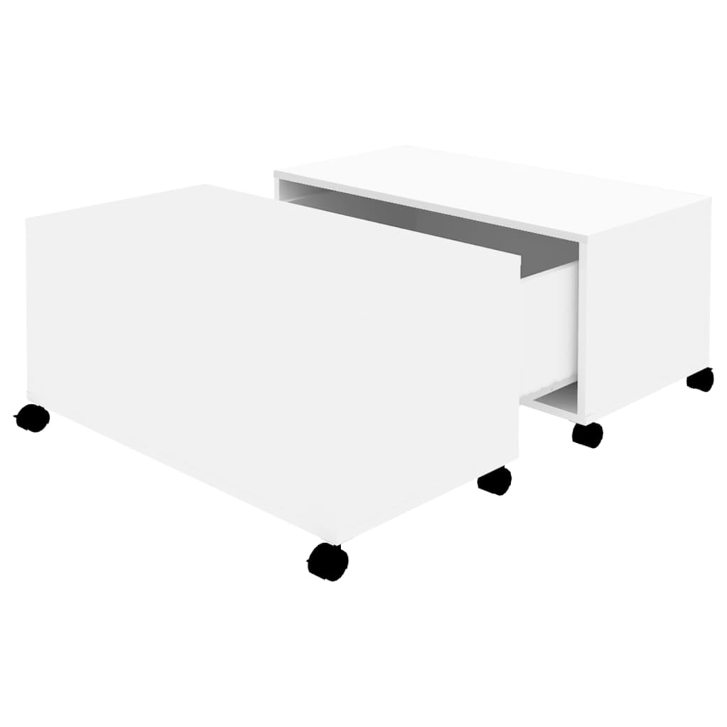 Tavolino da Salotto Bianco 75x75x38 cm in Legno Multistrato | homemem39