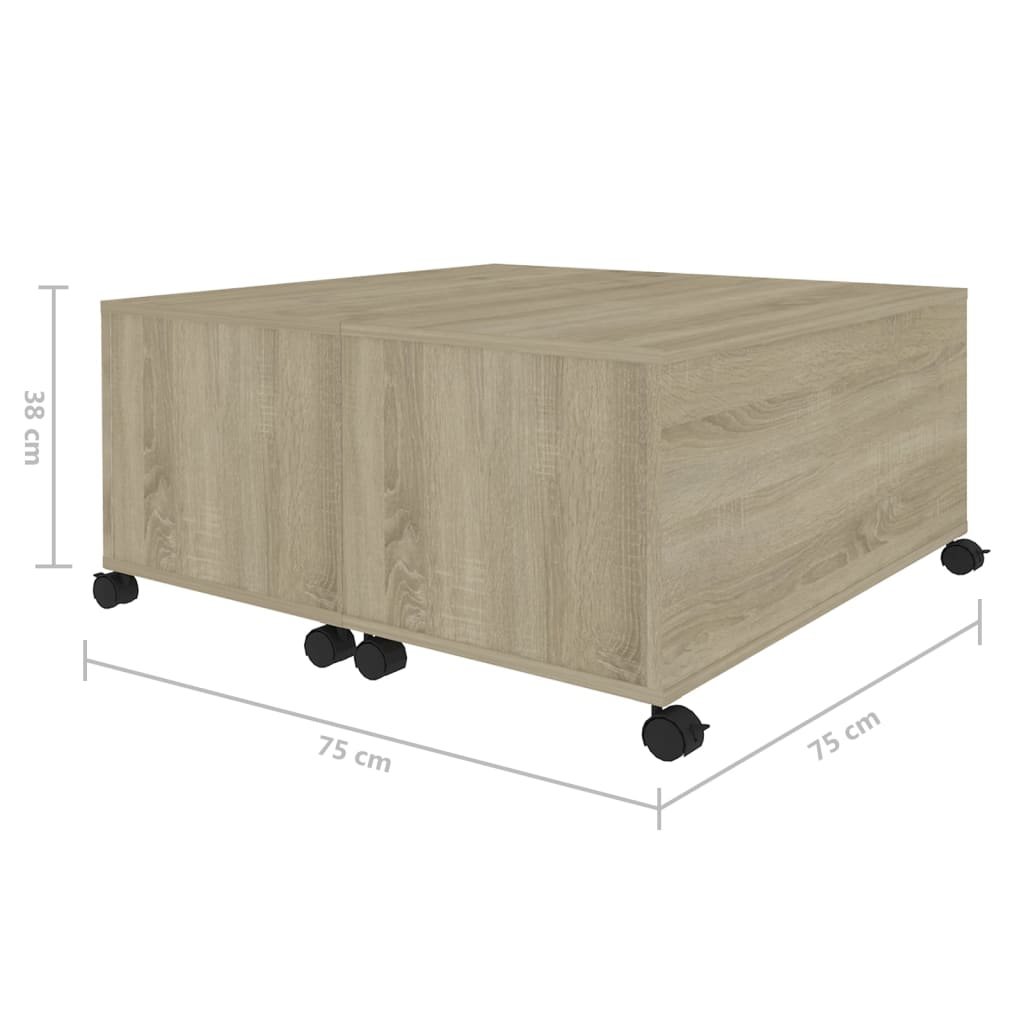 Tavolino da Salotto Rovere Sonoma 75x75x38 cm Legno Multistrato | homemem39