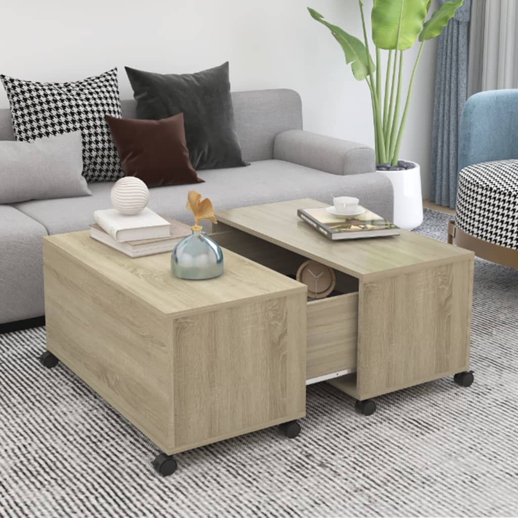 Tavolino da Salotto Rovere Sonoma 75x75x38 cm Legno Multistrato | homemem39