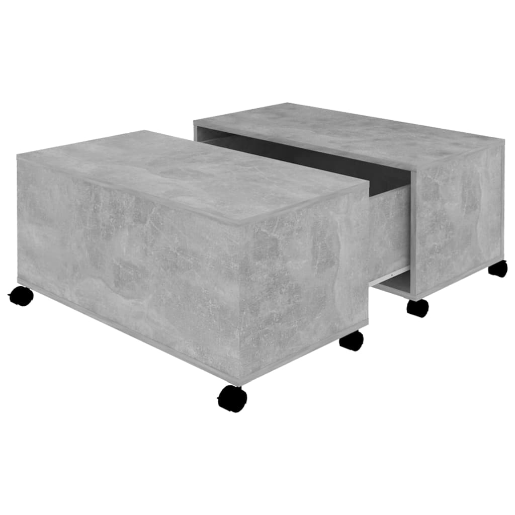 Tavolino da Salotto Grigio Cemento 75x75x38cm Legno Multistrato | homemem39