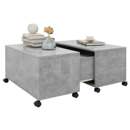 Tavolino da Salotto Grigio Cemento 75x75x38cm Legno Multistrato | homemem39