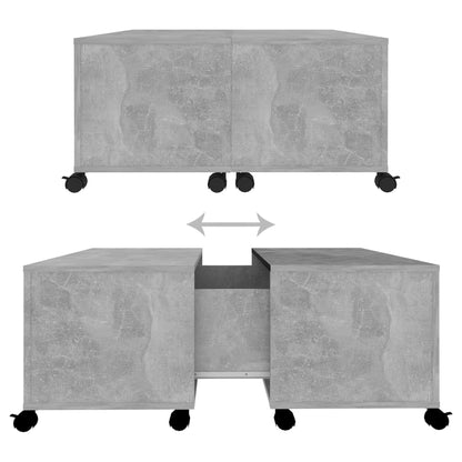Tavolino da Salotto Grigio Cemento 75x75x38cm Legno Multistrato | homemem39