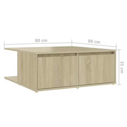 Tavolino da Salotto Rovere Sonoma 80x80x31 cm Legno Multistrato | homemem39