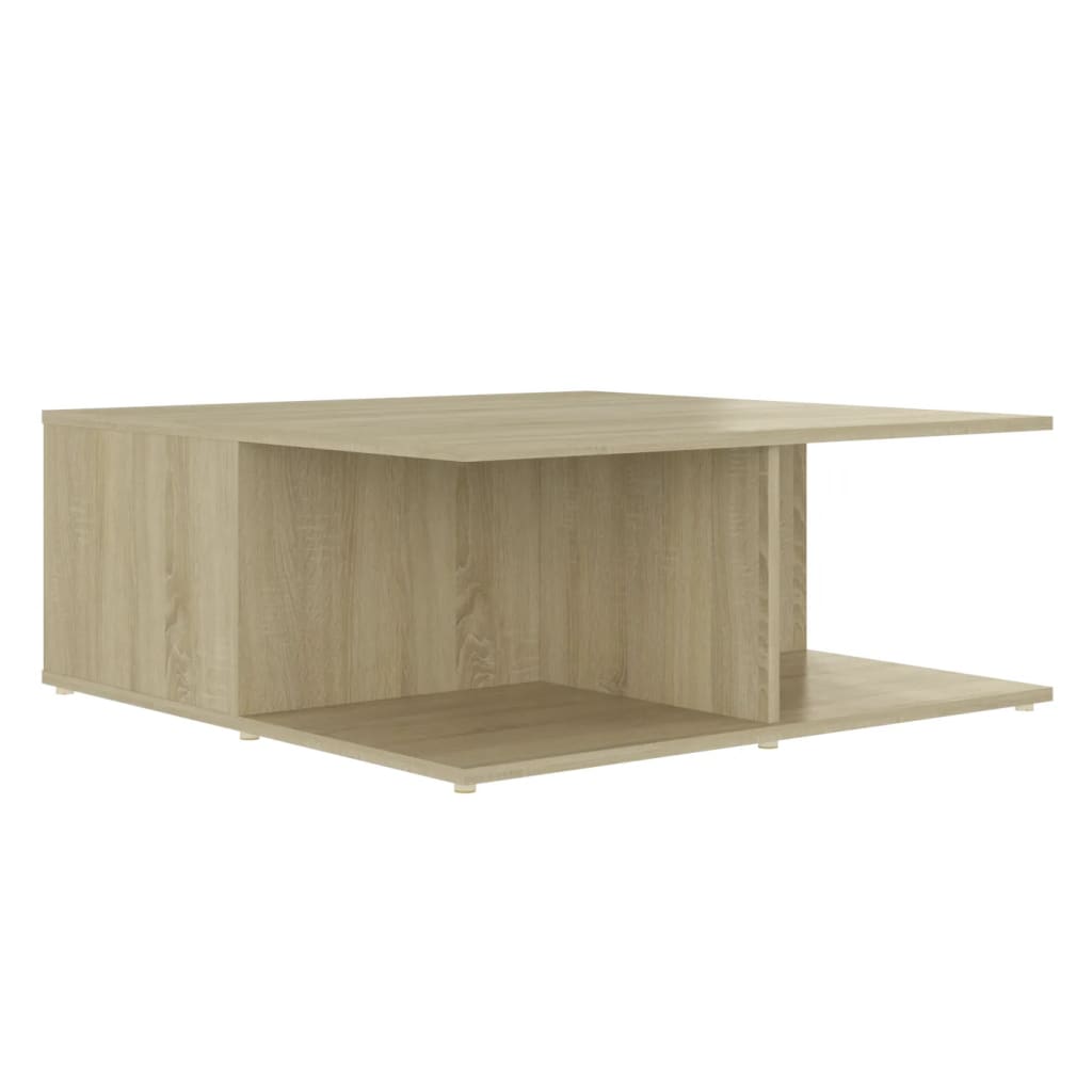 Tavolino Salotto Bianco e Rovere Sonoma 80x80x31cm Multistrato | homemem39