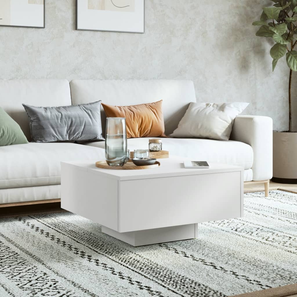 Tavolino da Salotto Bianco 60x60x31,5 cm in Legno Multistrato | homemem39
