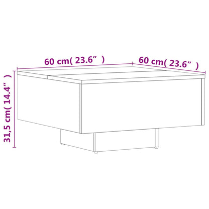Tavolino da Salotto Bianco 60x60x31,5 cm in Legno Multistrato | homemem39
