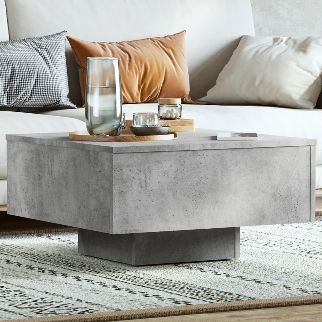 Tavolino da Salotto Grigio Cemento 60x60x31,5 Legno Multistrato | homemem39