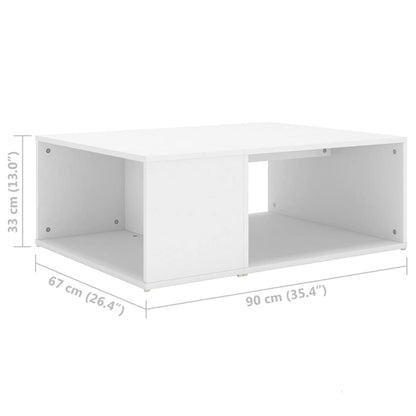 Tavolino da Salotto Bianco 90x67x33 cm in Legno Multistrato | homemem39