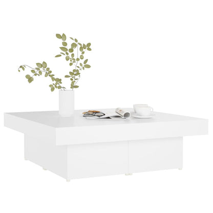 Tavolino da Salotto Bianco 90x90x28 cm in Legno Multistrato | homemem39