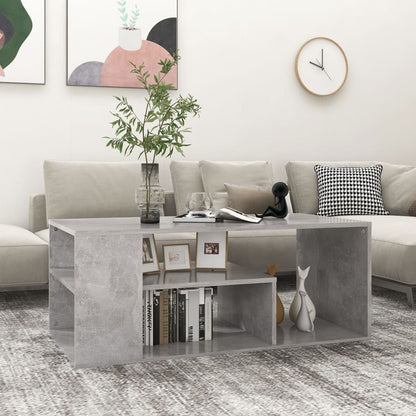 Tavolino Salotto Grigio Cemento 100x50x40 cm Legno Multistrato | homemem39