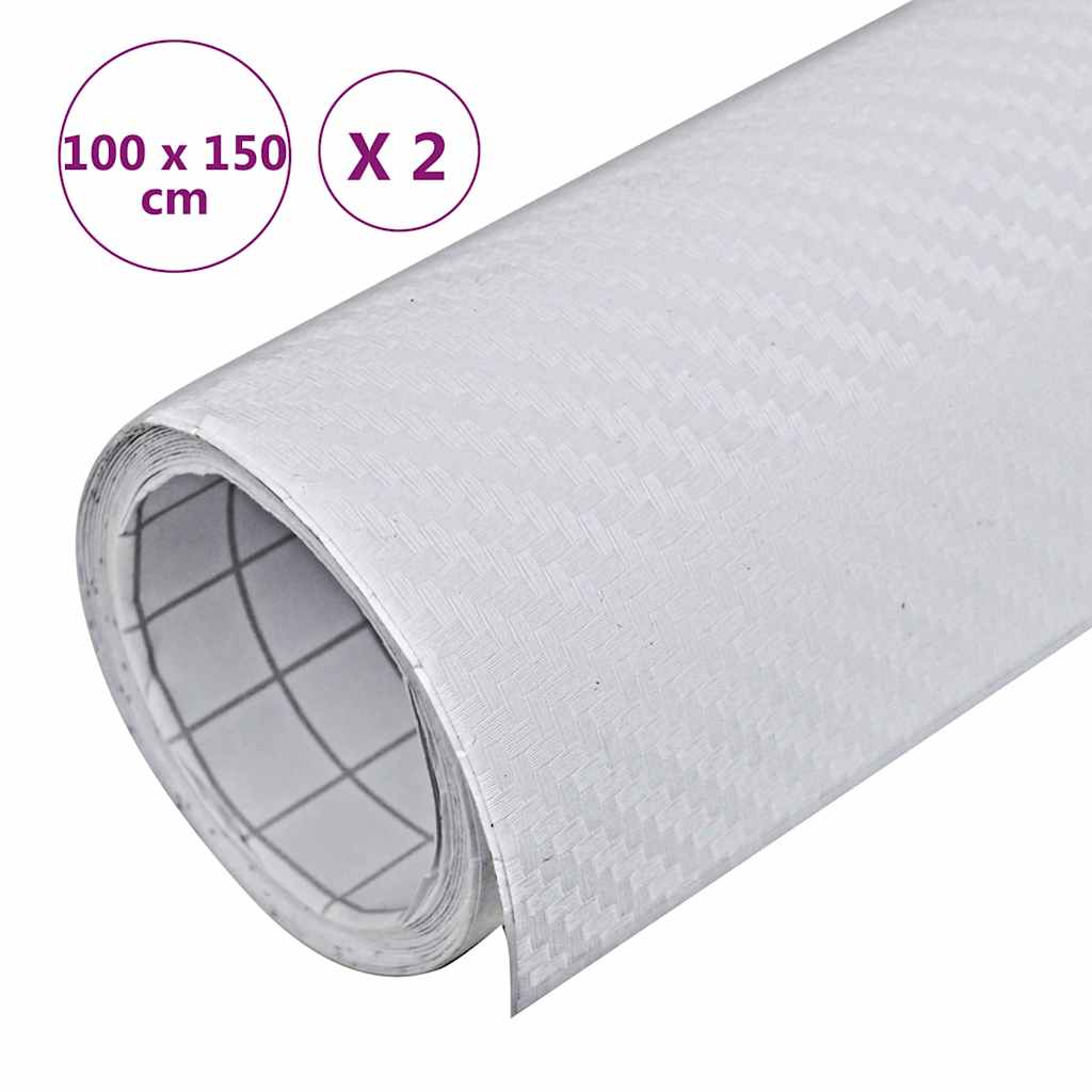 Pellicole per Auto 2 pz 3D Bianco 100x150 cm | homemem39