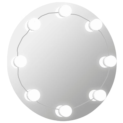 Specchio da Parete Rotondo con Luci LED in Vetro - homemem39