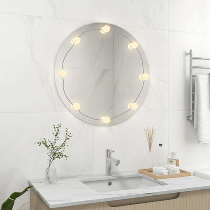 Specchio da Parete Rotondo con Luci LED in Vetro - homemem39