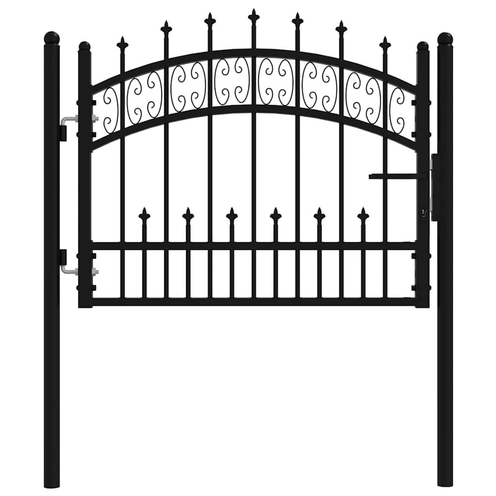 Cancello per recinzione KAMPEN con punta a lancia Nero 103x75 cm in acciaio | homemem39