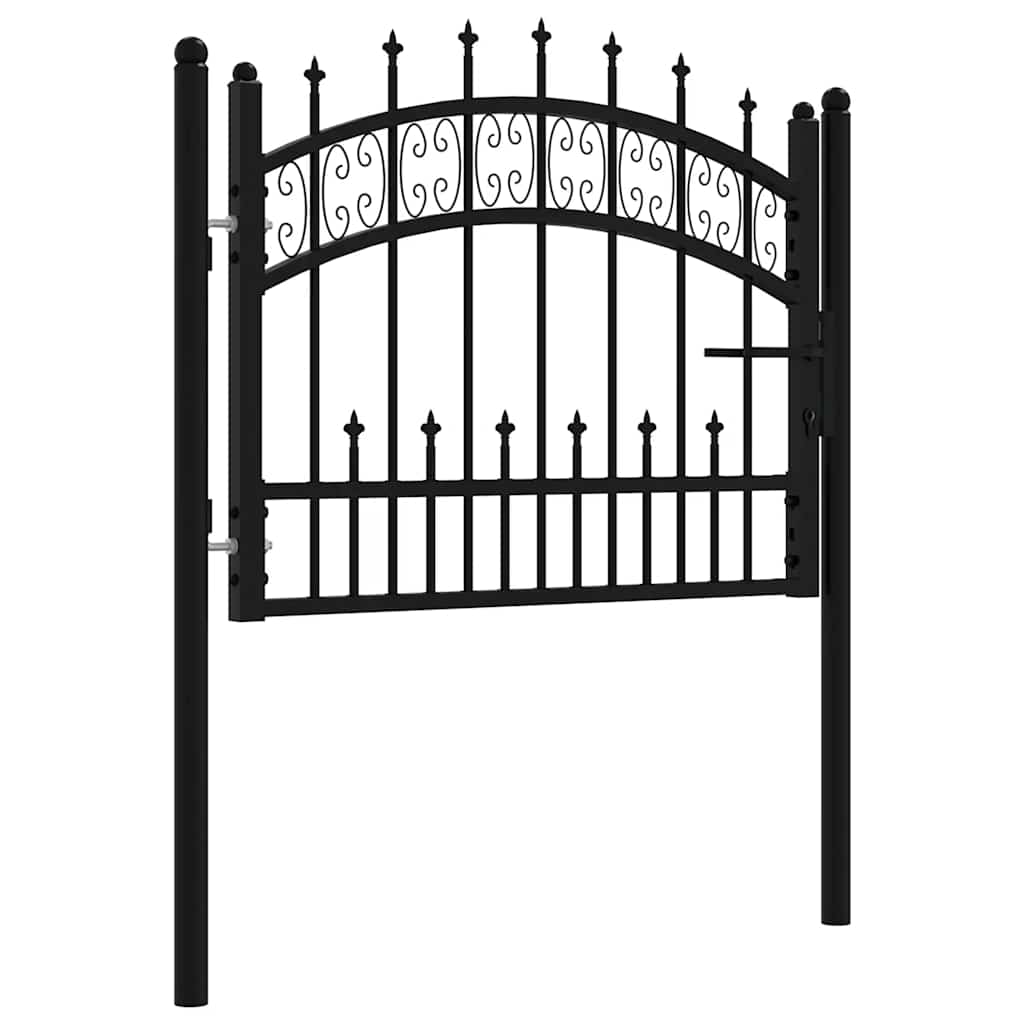 Cancello per recinzione KAMPEN con punta a lancia Nero 103x75 cm in acciaio | homemem39