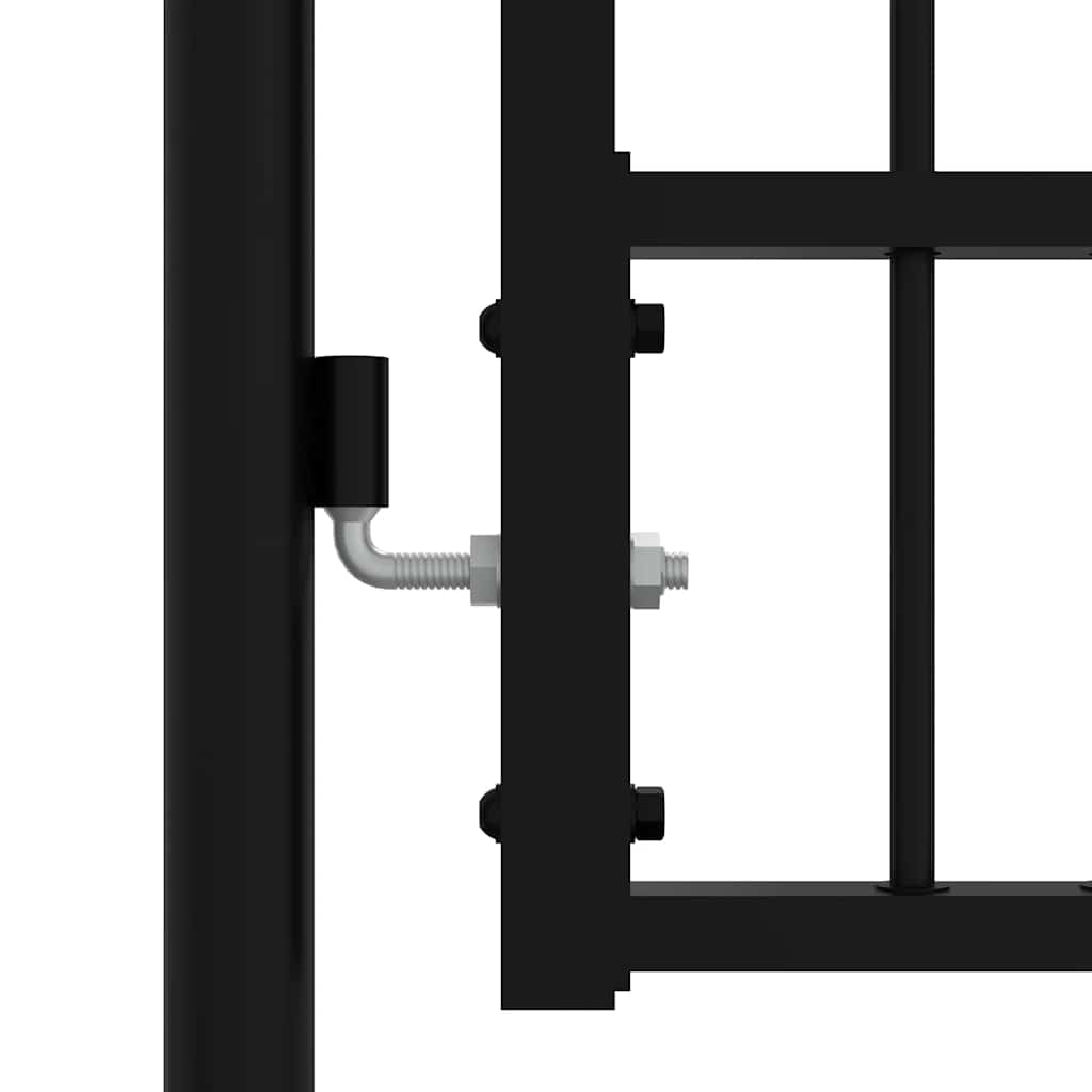 Cancello per recinzione KAMPEN con punta a lancia Nero 103x75 cm in acciaio | homemem39