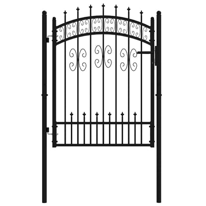 Cancello per recinzione KAMPEN con punta a lancia Nero 103x125 cm in acciaio | homemem39