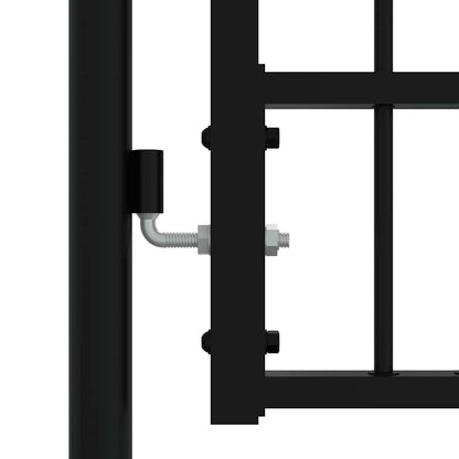 Cancello per recinzione KAMPEN con punta a lancia Nero 103x125 cm in acciaio | homemem39