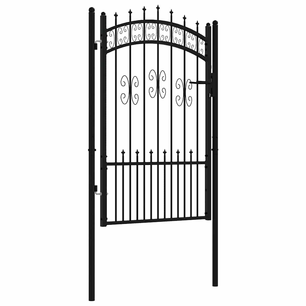 Cancello per recinzione KAMPEN con punta a lancia Nero 103x150 cm in acciaio | homemem39