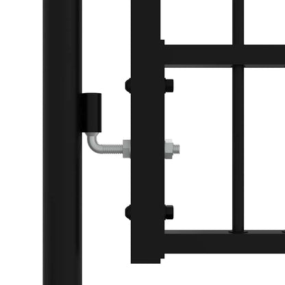 Cancello per recinzione KAMPEN con punta a lancia Nero 103x150 cm in acciaio | homemem39