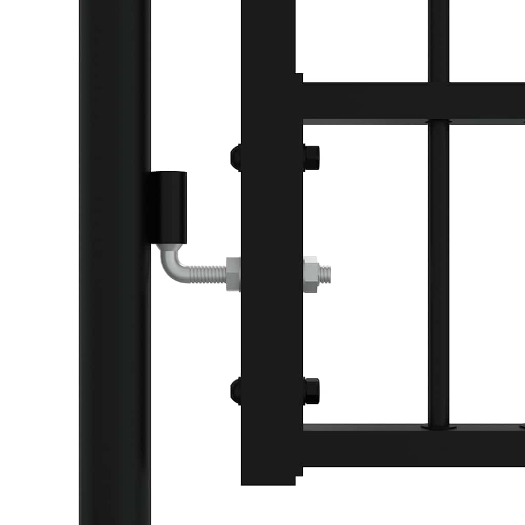 Cancello per recinzione KAMPEN con punta a lancia Nero 302x78 cm in acciaio | homemem39