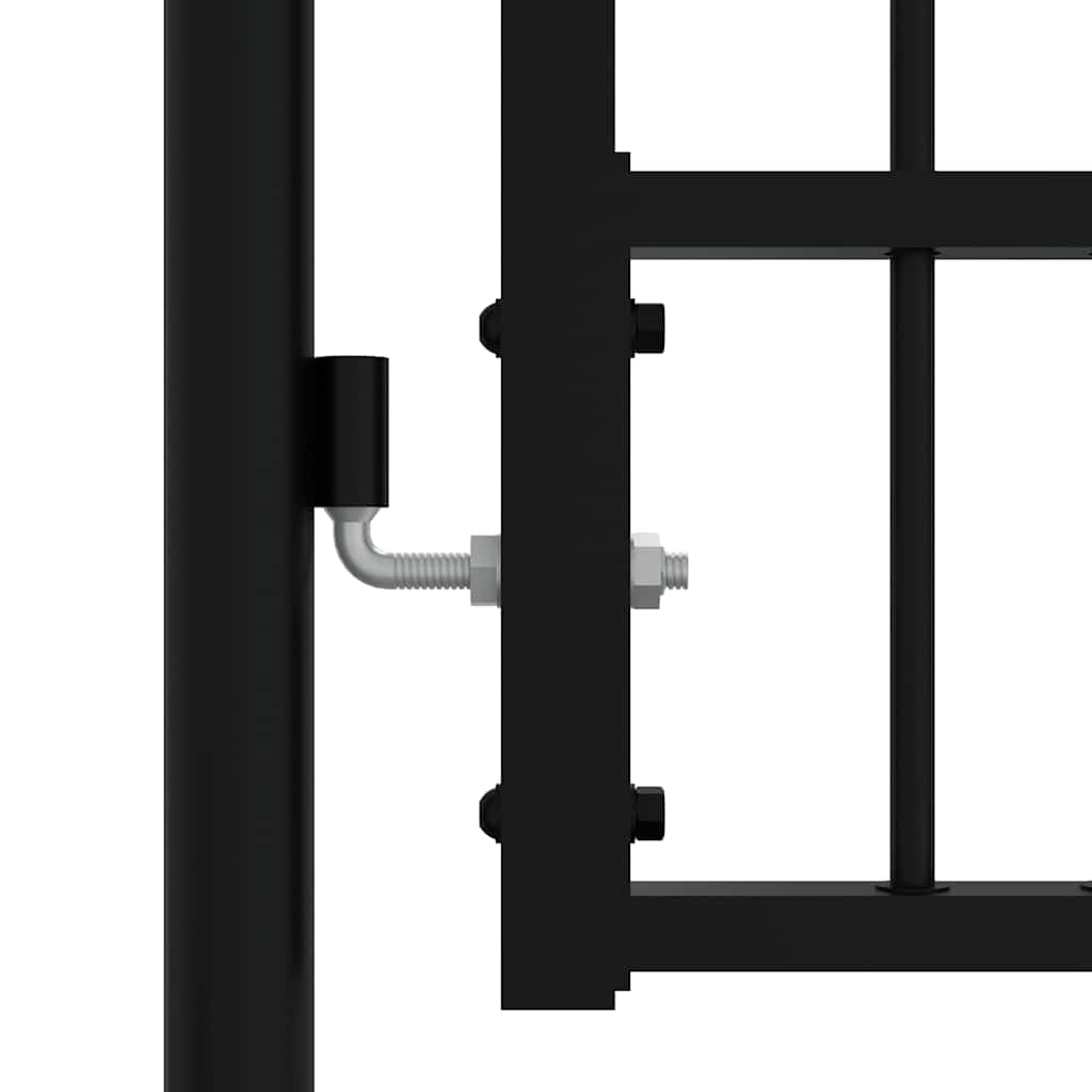 Cancello per recinzione KAMPEN con punta a lancia Nero 394,5x78 cm in acciaio | homemem39