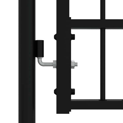 Cancello per recinzione KAMPEN con punta a lancia Nero 394,5x78 cm in acciaio | homemem39