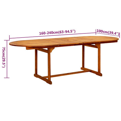 Set Mobili da Pranzo per Giardino 7 pz 160-240 cm