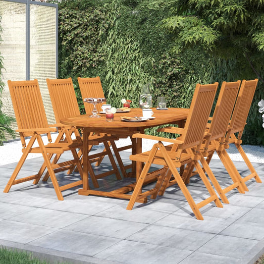Set Mobili da Pranzo per Giardino 7 pz Legno Massello di Acacia