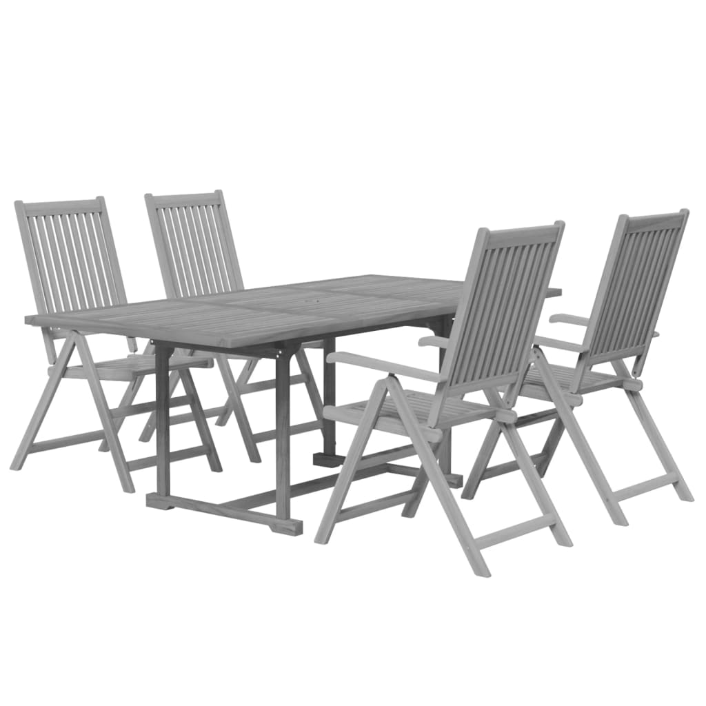 Set da Pranzo per Giardino 5 pz in Legno Massello di Acacia - homemem39