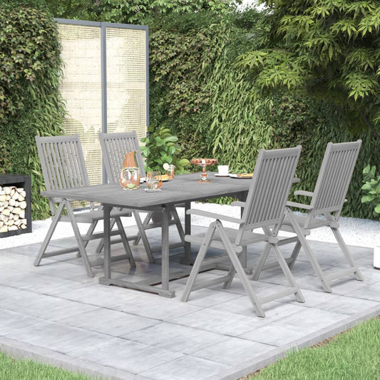 Set da Pranzo per Giardino 5 pz in Legno Massello di Acacia - homemem39