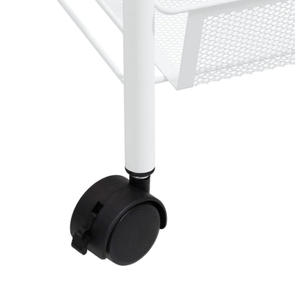 Carrello da Cucina con 3 Ripiani Bianco 46x26x64 cm in Ferro - homemem39