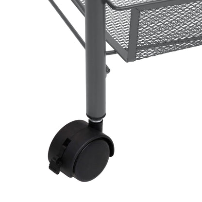 Carrello da Cucina con 3 Ripiani Grigio 46x26x64 cm in Ferro - homemem39