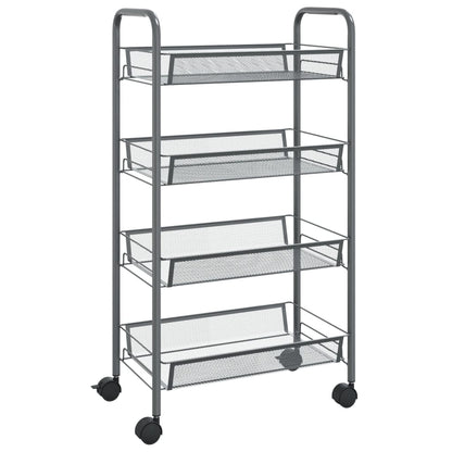 Carrello da Cucina con 4 Ripiani Grigio 46x26x64 cm in Ferro - homemem39