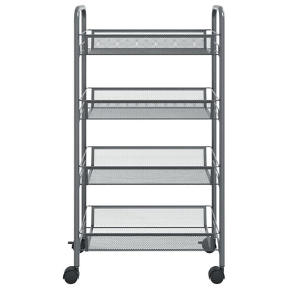 Carrello da Cucina con 4 Ripiani Grigio 46x26x64 cm in Ferro - homemem39